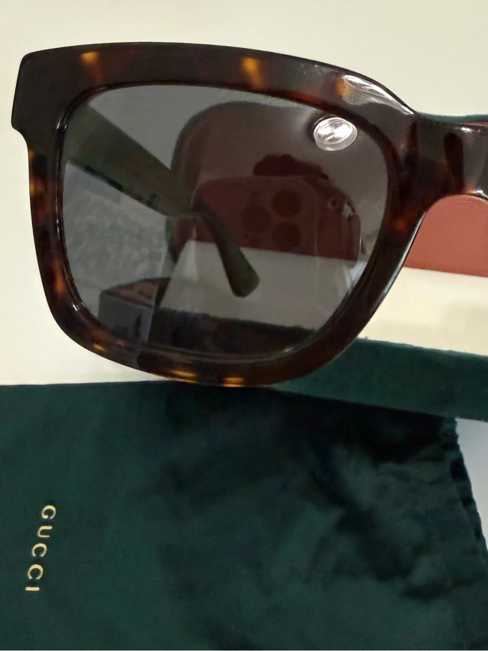 GUCCI GG0001SN Men’s Square Sunglasses in Havana Brown